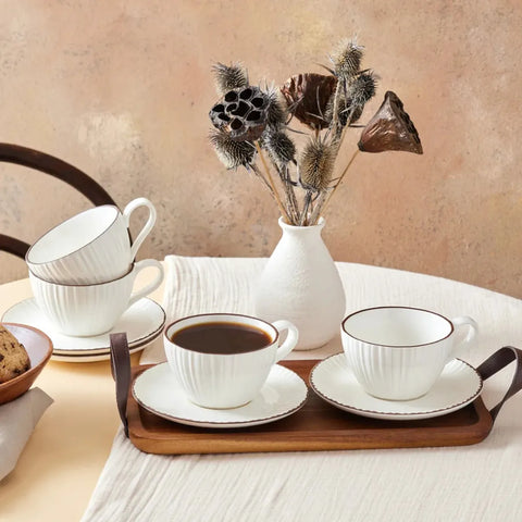 KARACA RHINE 4 PERSON TEACUP SET