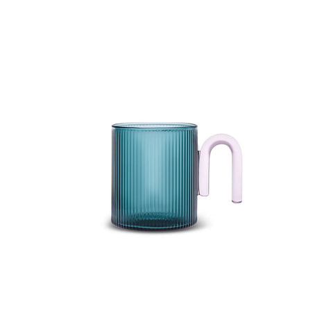 KARACA MIRACLE 320 ML BLUE MUG PINK HANDLE MUG