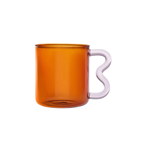 KARACA MIRACLE 450 ML MUG PINK ZIGZAG HANDLE V2