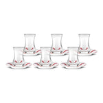 Karaca Astley 6 Person Tea Set, 12 Piece, Red