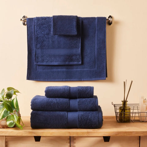 KARACA JOEY NAVY EGYPTIAN COTTON GUEST TOWEL 30X50