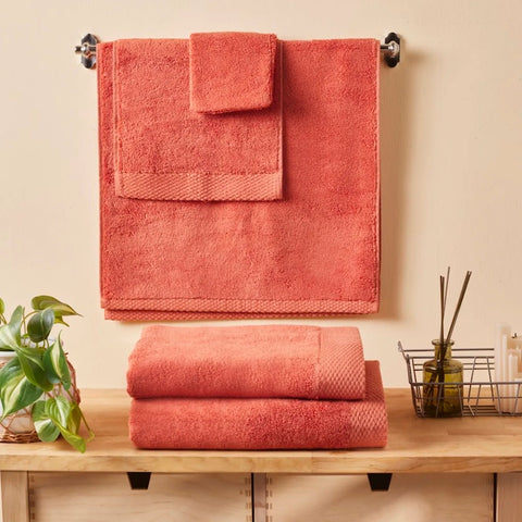 KARACA CHANDLER CORAL MODAL GUEST TOWEL 30X50