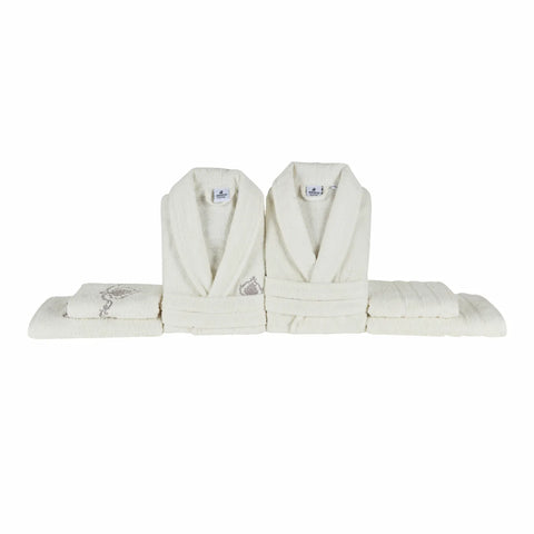 Karaca Home Desma Familie Badkamer Set, Offwhite