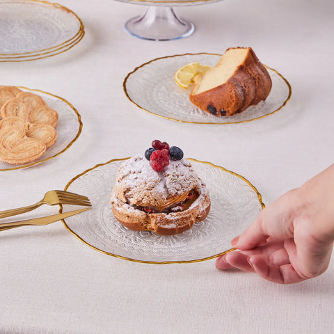 Karaca Dalia Gouden Dessert Set voor 6 Persoons, 7 Delig