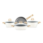 Karaca Swiss Crystal 7 Piece Cookware, Induction Based, Cream