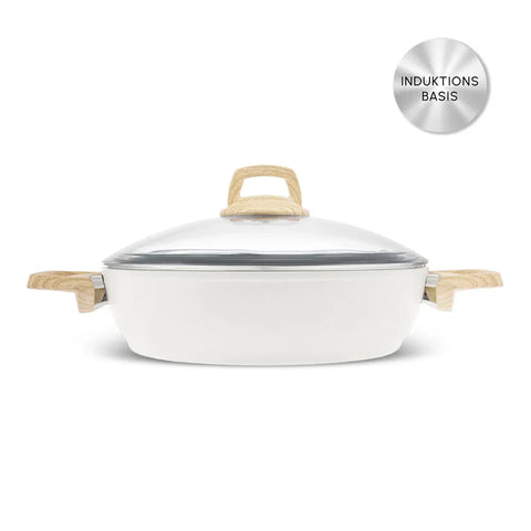 Karaca Swiss crystal induction shallow pot, 26 cm, creamy