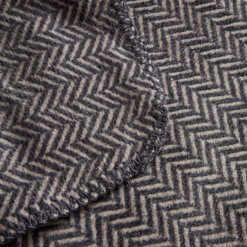 Karaca Home Sandra Double Herringbone Patterned Blanket, Gray