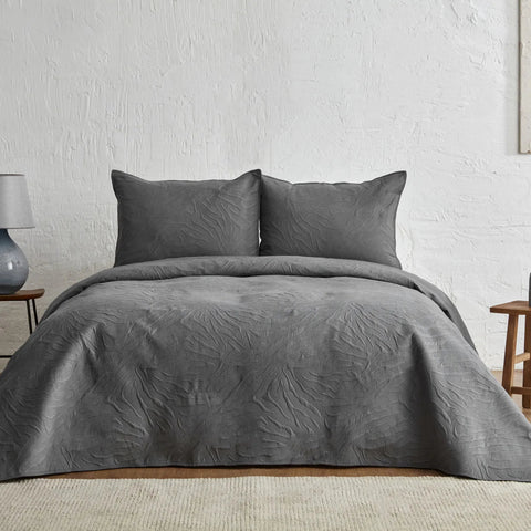 Karaca Home Sonnia Double Bedspread Set Anthracite