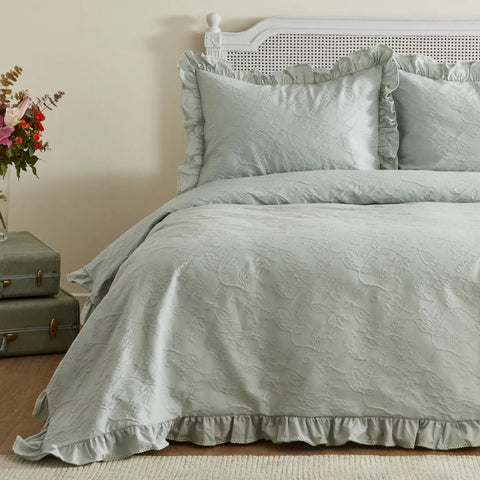 Karaca Home White Collection Tyra 100% katoenen tweepersoonsdekbed, salie