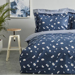 Karaca Home Daisy 100% cotton single duvet cover set indigo