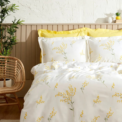 Karaca Home Loretta yellow 100% cotton single bed bedding set