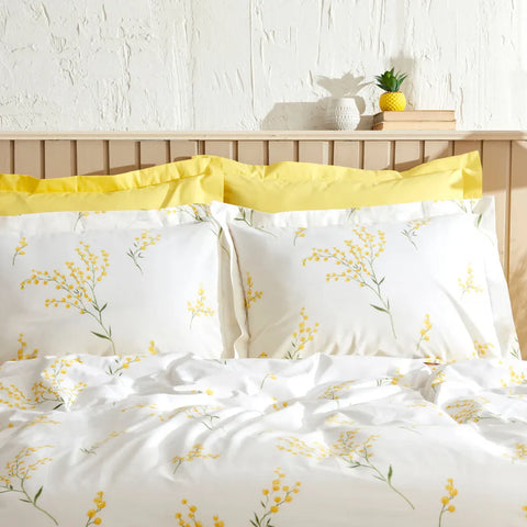 Karaca Home Loretta yellow 100% cotton single bed bedding set