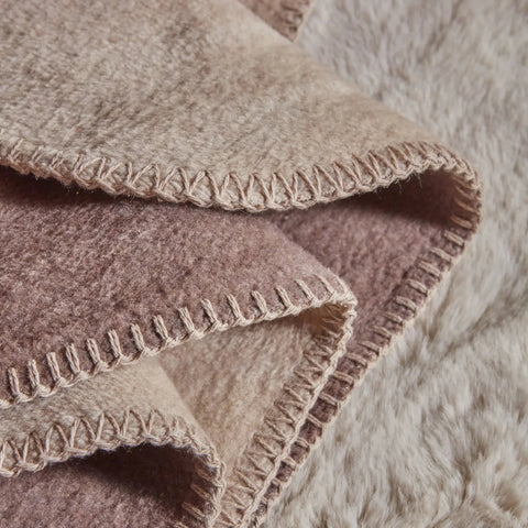 Karaca Home Saye Double Sided Cotton Blanket Mink-Beige